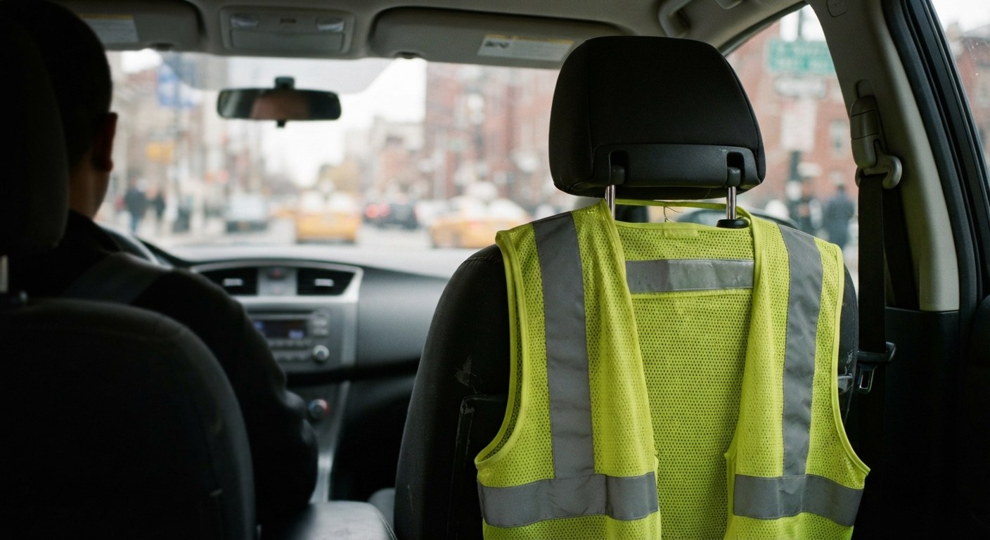 Driver preparing a delivery